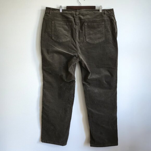 Charter Club Green-Grey Corduroy Jean-Cut Pants | Macy’s Exclusive | 22W - Picture 4 of 9